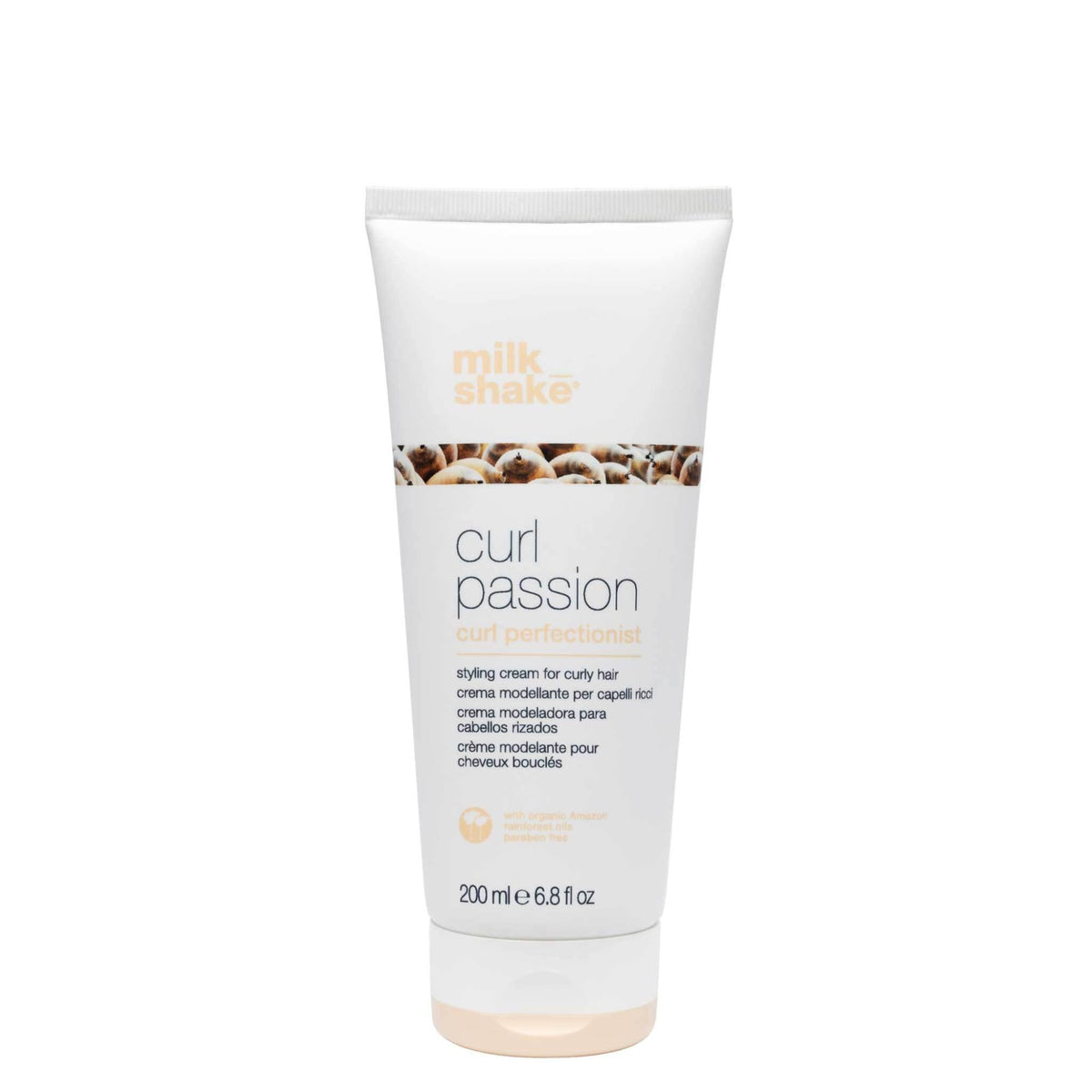 milk_shake front packaging of Curl Passion Perfectionist showing brand and size with clear labeling
