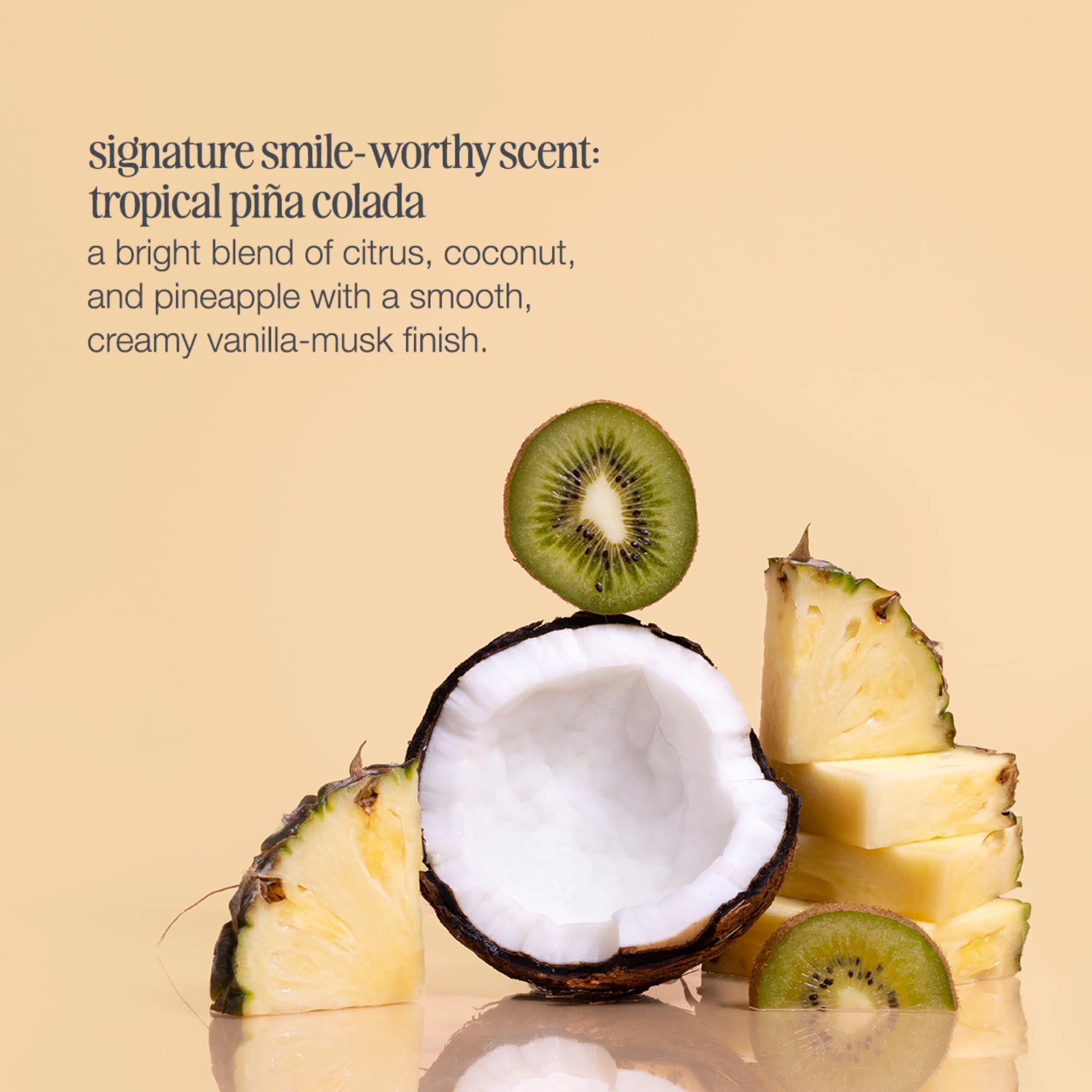 milk_shake tropical scent concept with coconut pineapple vanilla evoking pleasant, fresh styling aroma