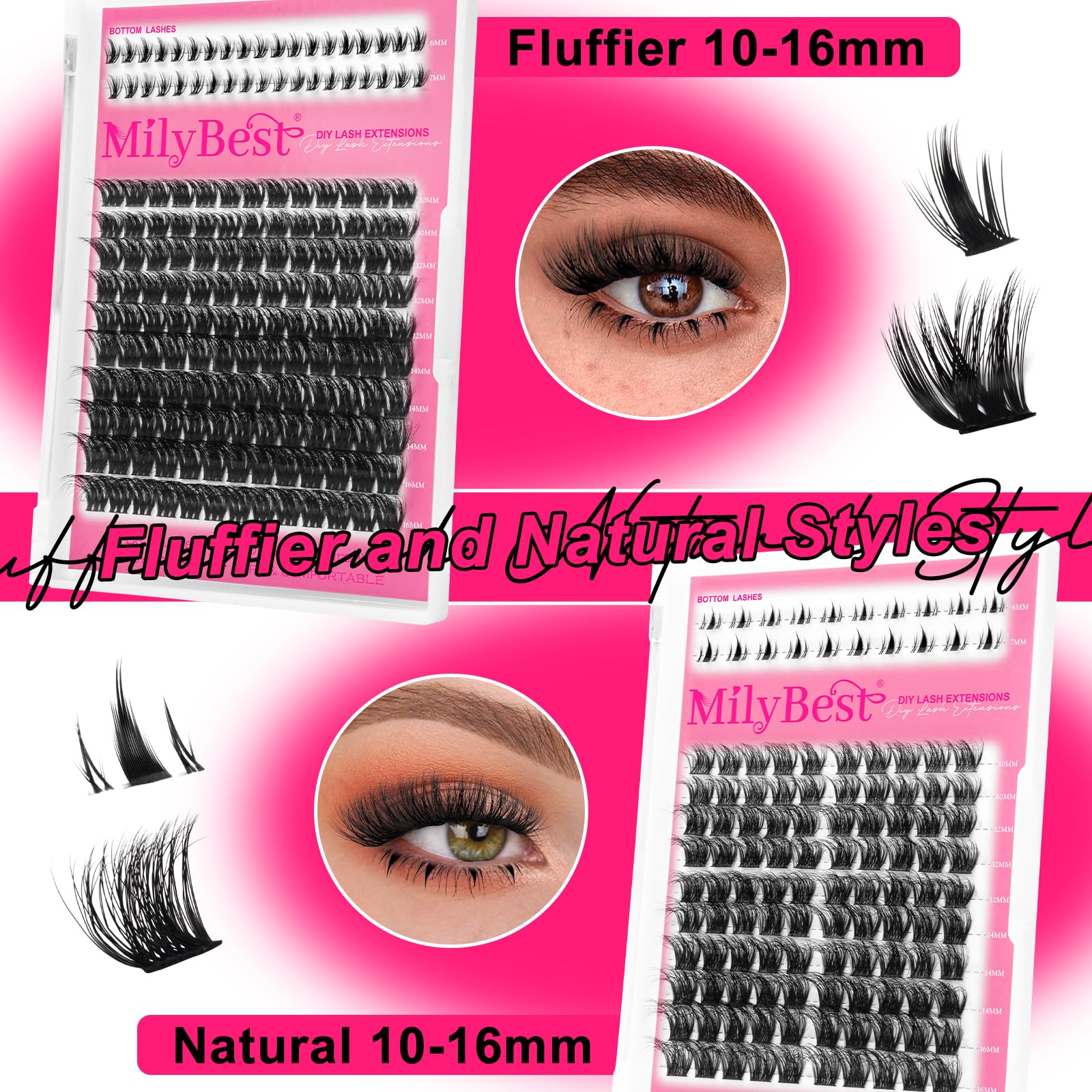 MilyBest cluster lashes on a hand to show scale and easy handling benefit