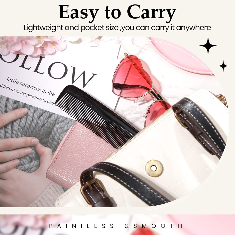 Mimorou comb in hand illustrating compact 5-inch portability benefit