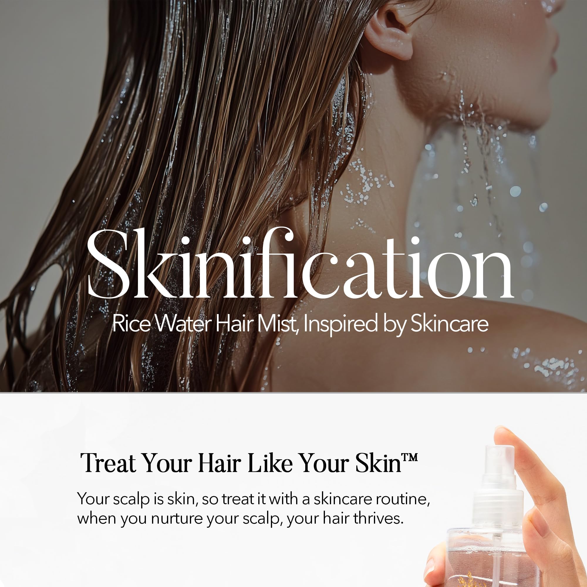mimosu textured fermented rice water droplets highlighting nutrient‑rich formula
