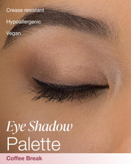 Mineral Fusion open palette top view revealing four buildable matte and shimmer shades