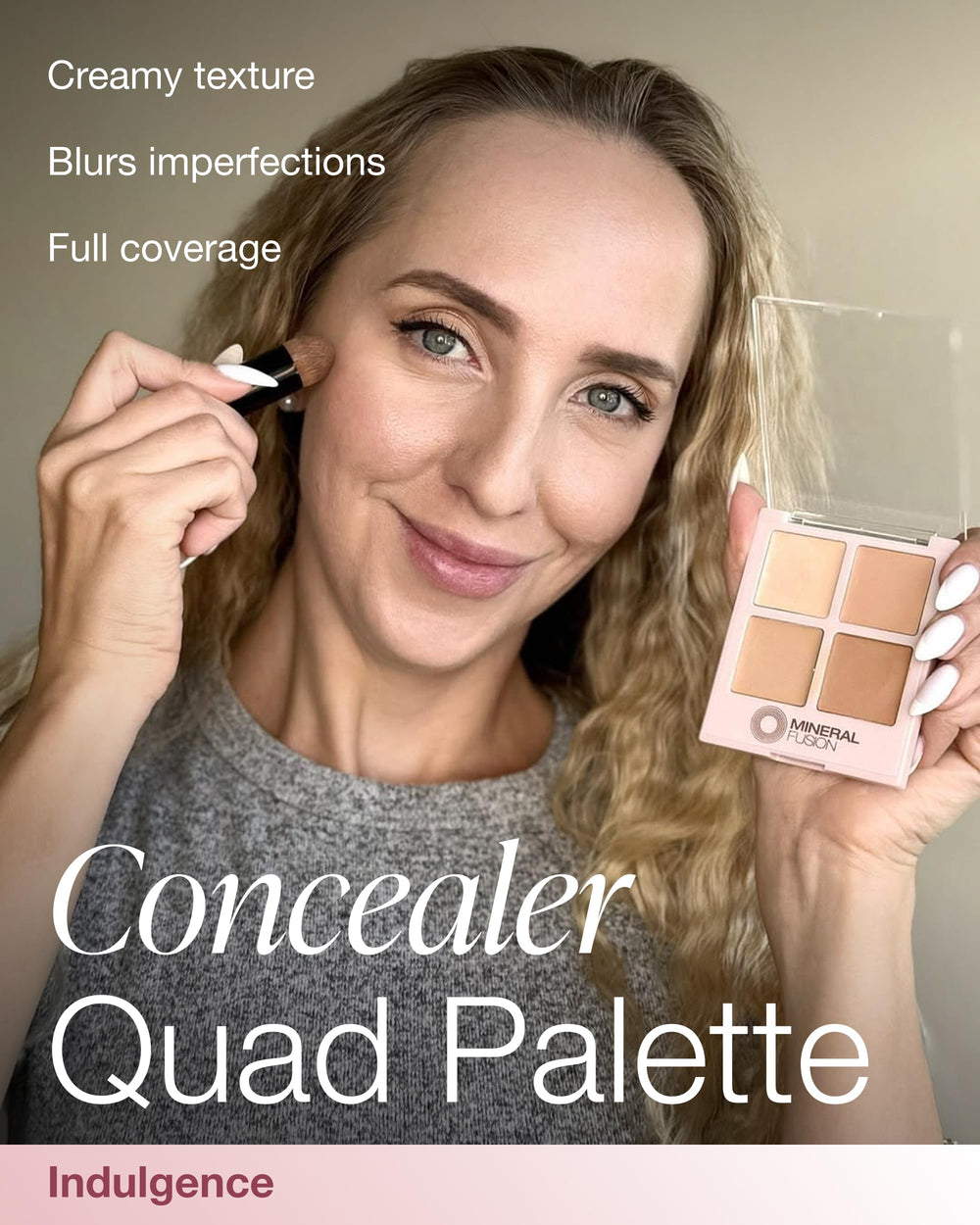 Mineral Fusion creamy concealer texture close-up showing smooth blendability and hydration