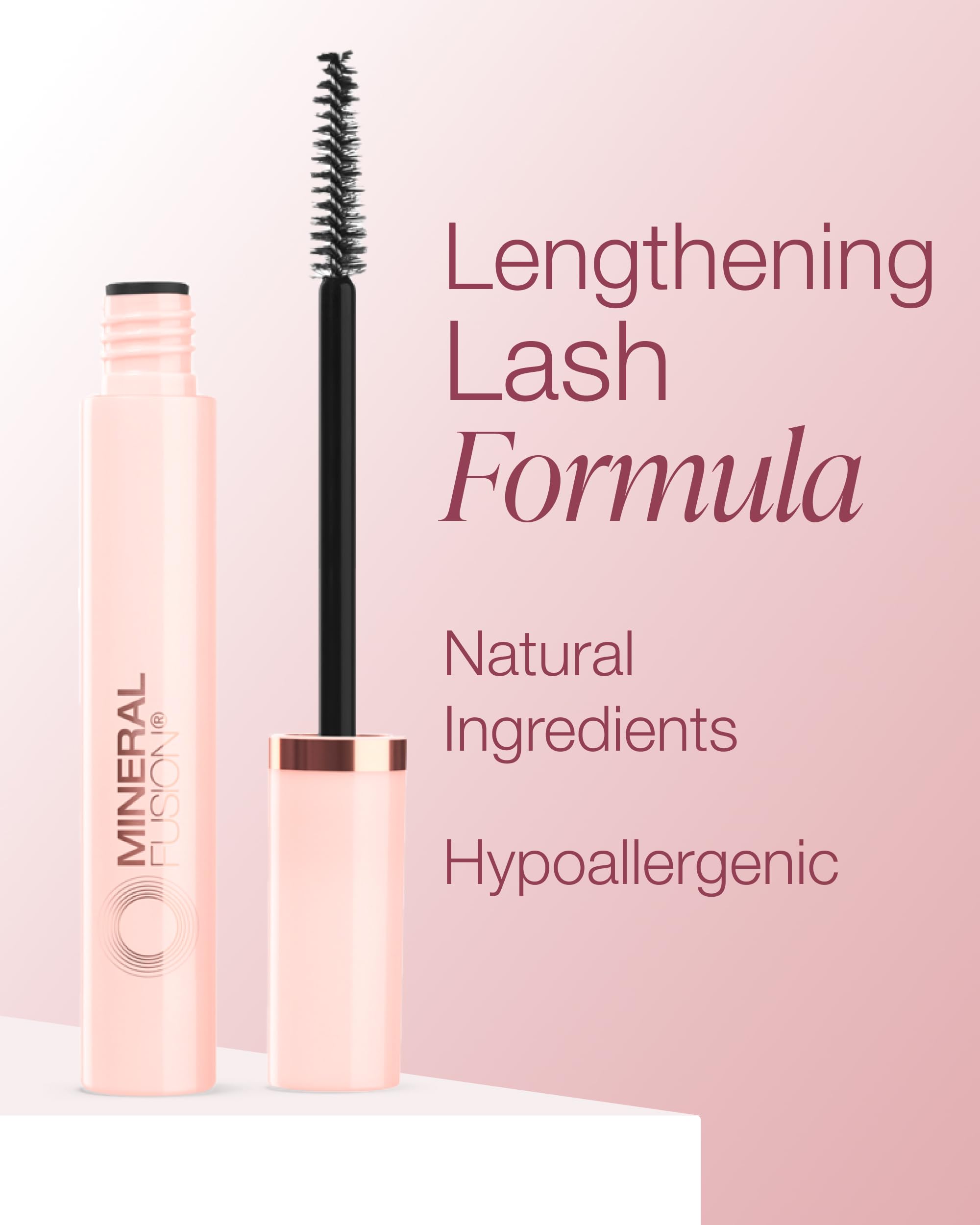 Mineral Fusion mascara texture swatch on white illustrating smooth, non-clumping finish