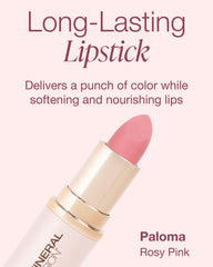 Mineral Fusion close-up of lipstick bullet highlighting smooth application