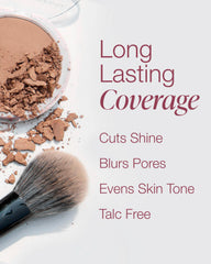 Mineral Fusion powder swatched on skin showing neutral 2 blendability and matte finish benefit