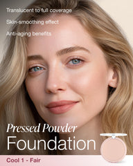 Mineral Fusion open pan close-up showing triple-milled powder texture for smooth finish