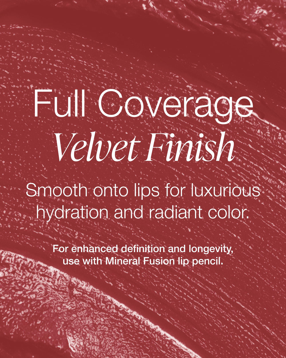 Mineral Fusion swiped texture of Rose Sangria on paper showing creamy finish and buildable pigment benefit