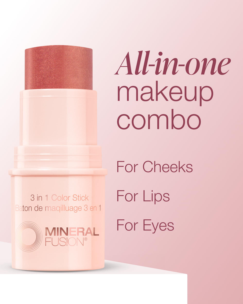 Mineral Fusion Terra Cotta applied to lips illustrating hydrated natural tint