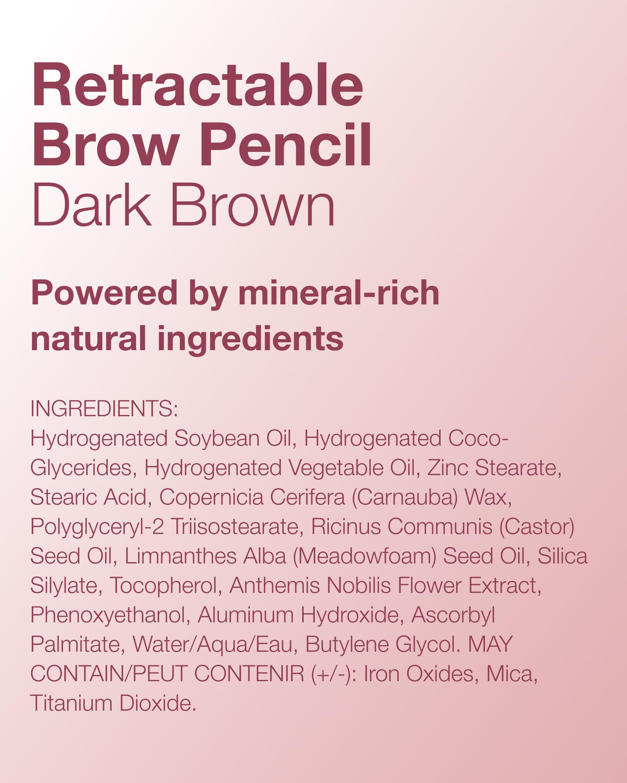 Mineral Fusion brow pencil in use on model creating defined brows
