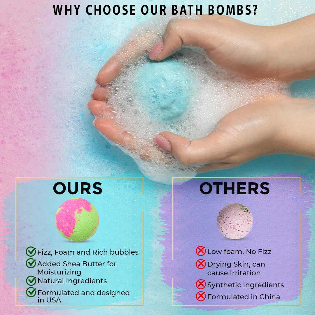 Mineral Me California open box display showing individually wrapped bath bombs for gifting