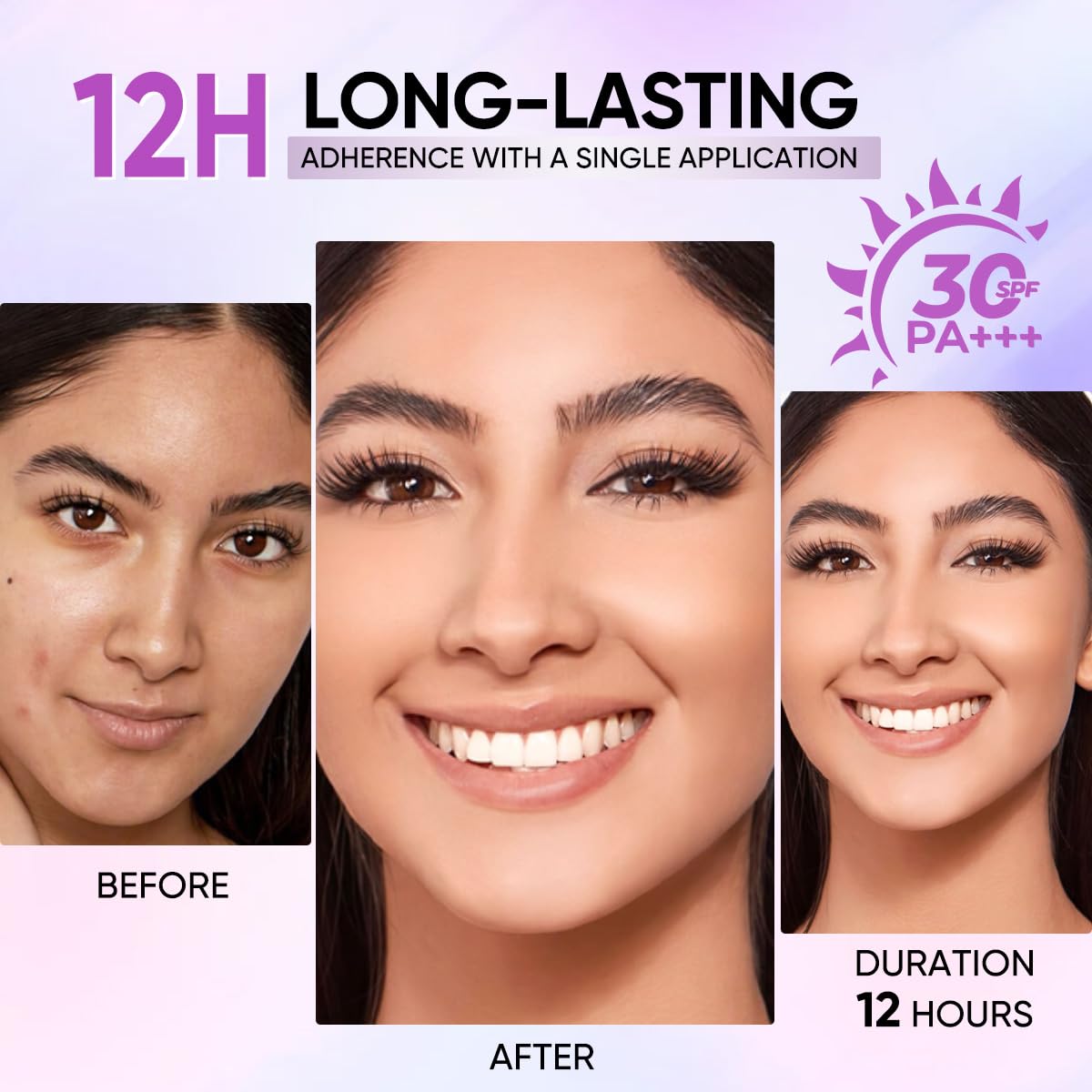 Minimeli applied on cheek close-up illustrating smooth, full coverage