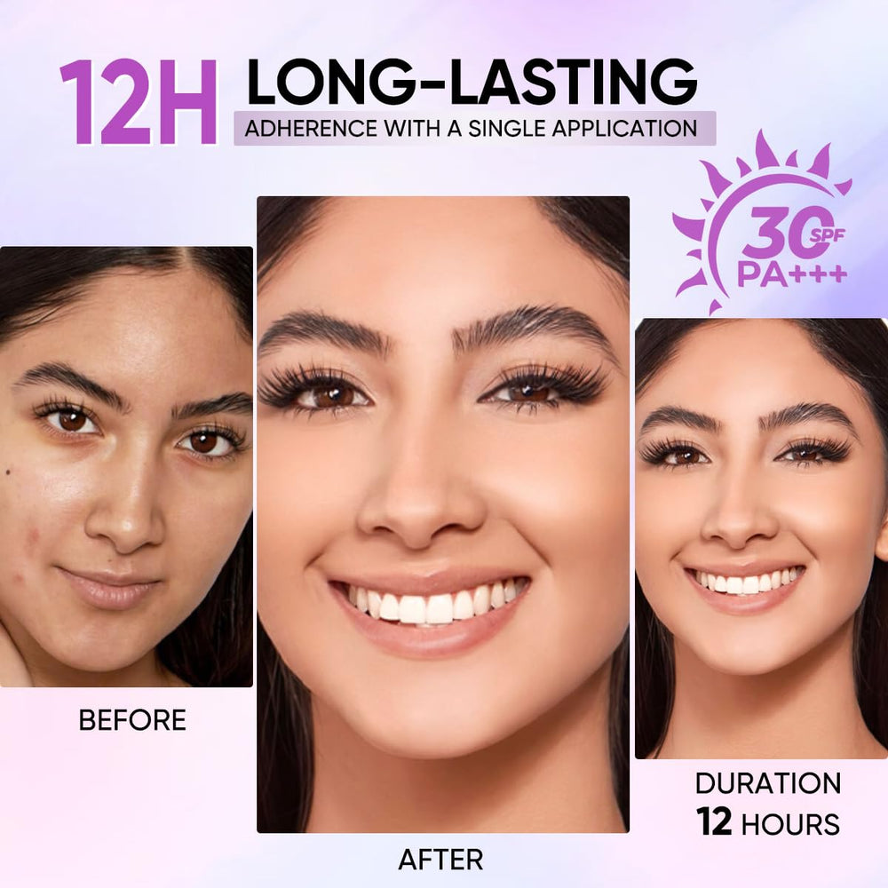 Minimeli applied on cheek close-up illustrating smooth, full coverage
