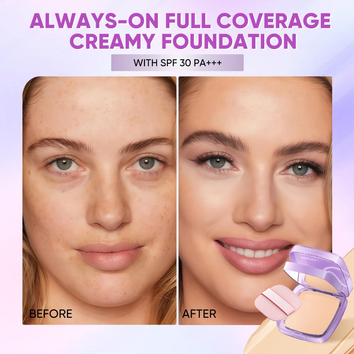 Minimeli creamy texture transforming to liquid for easy blending benefit