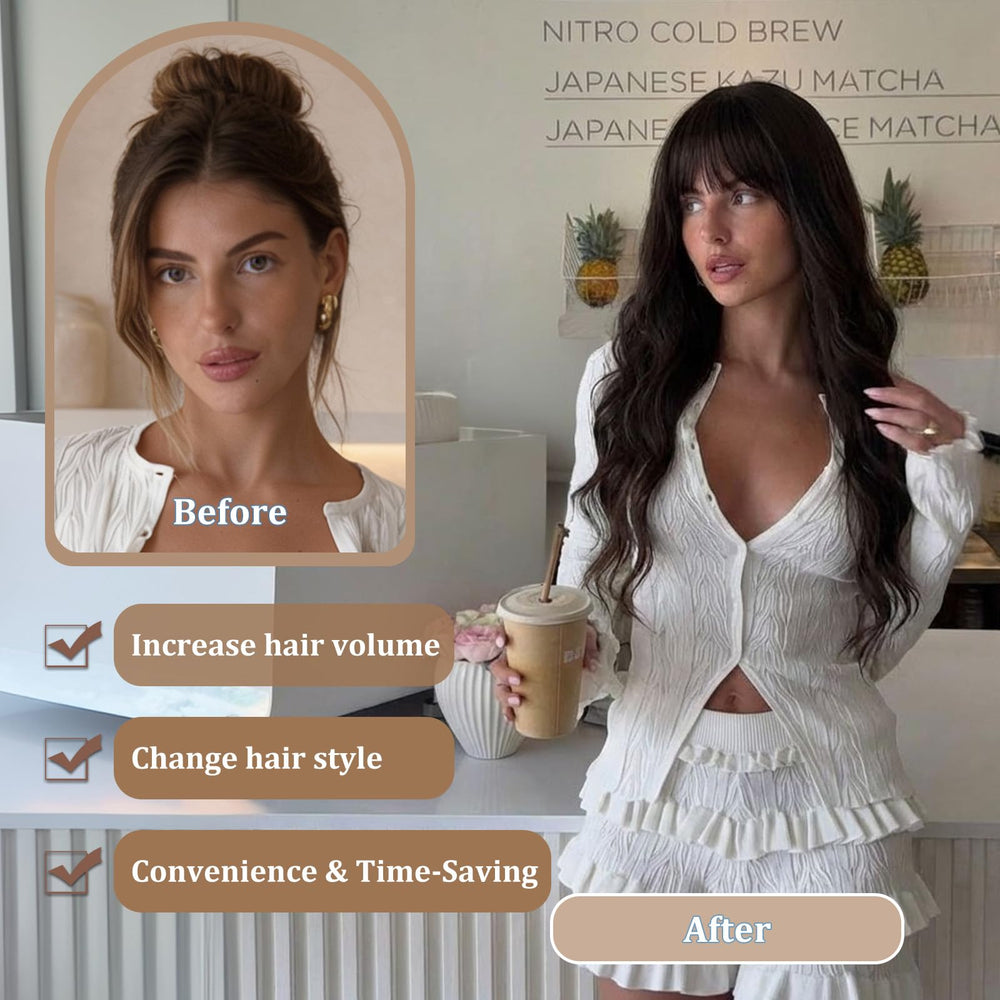 MINSEEYOO label image noting heat-resistant fiber for safe low-heat styling