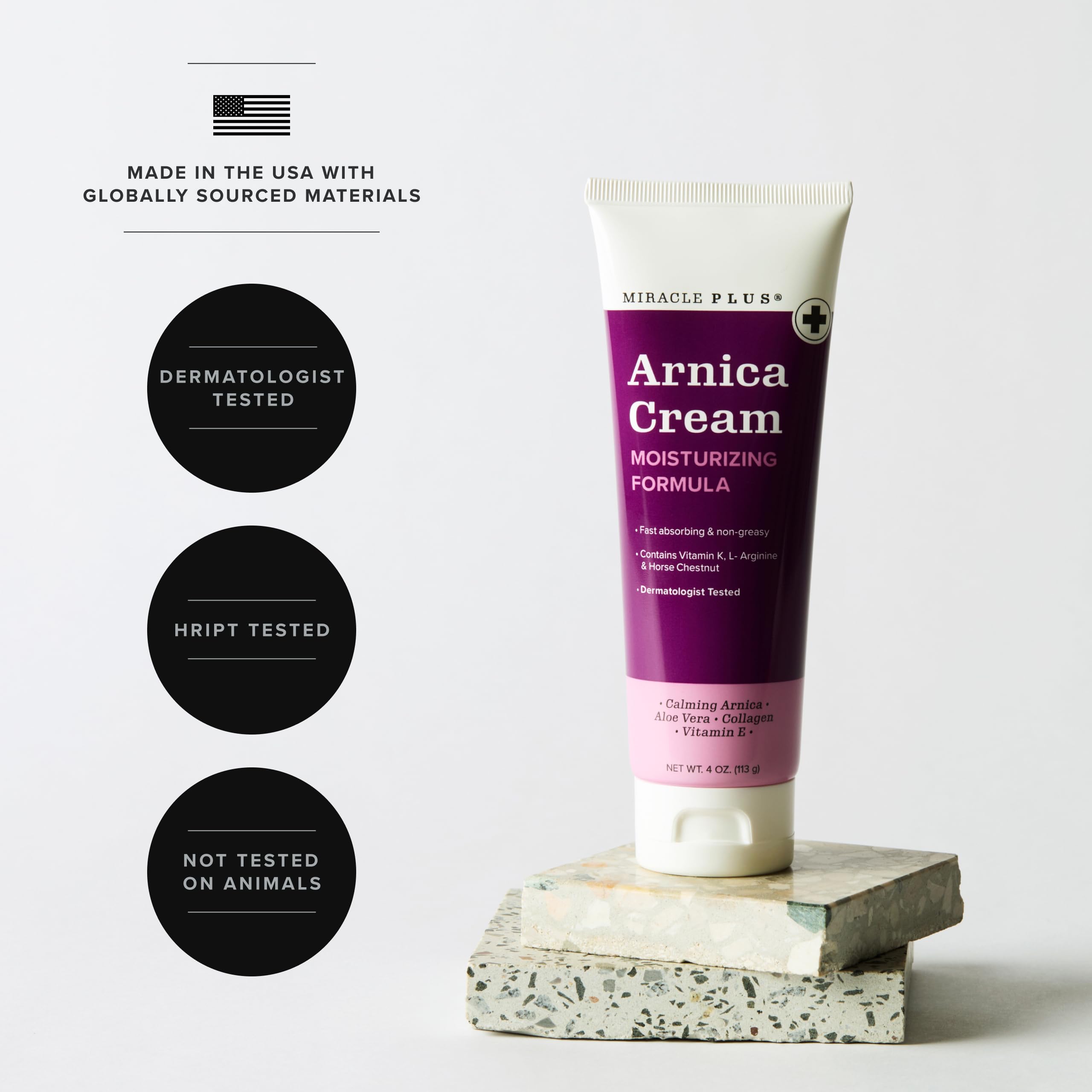Miracle Plus gel on forearm demonstrating fast absorption benefit