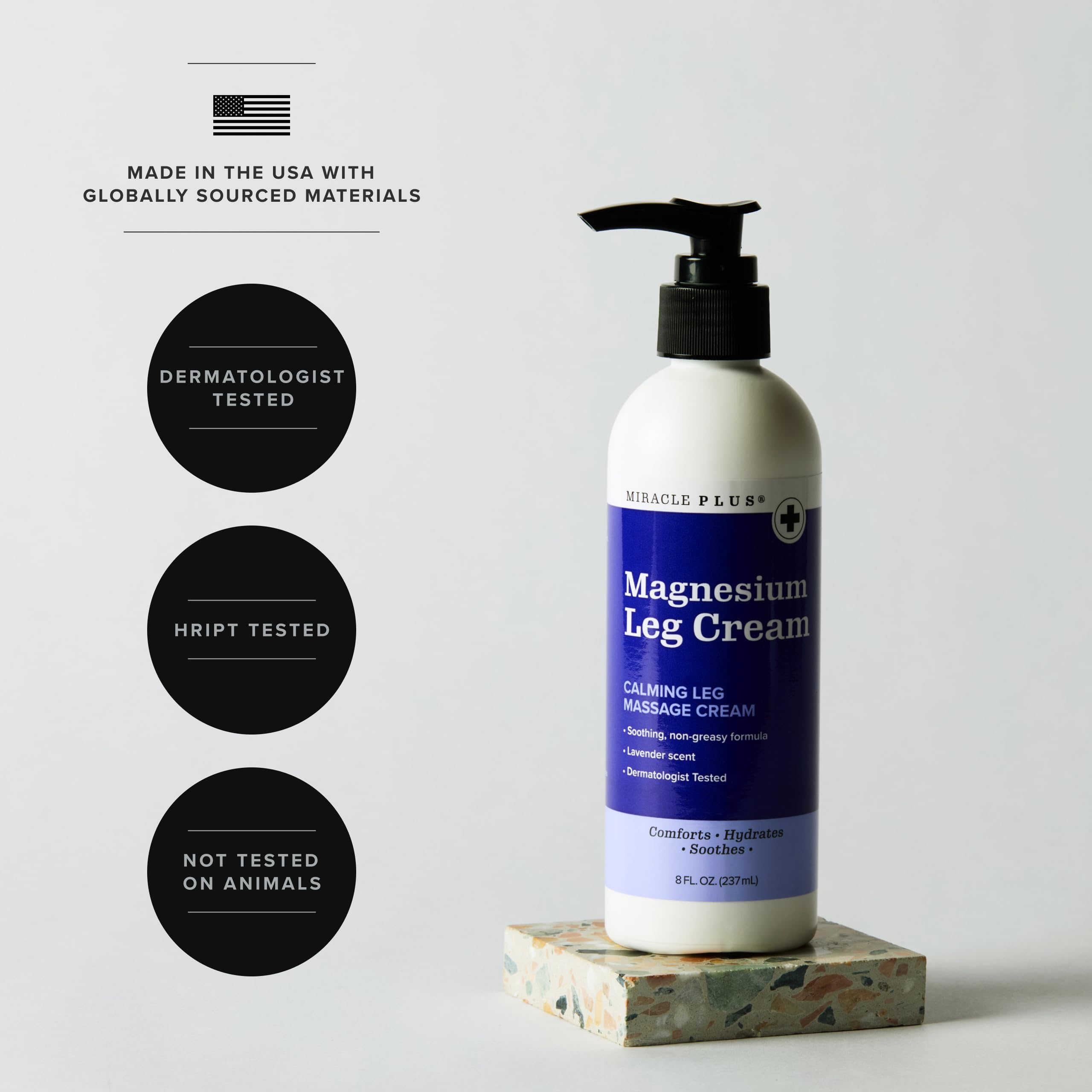 Miracle Plus label detail displaying ingredients and clinically tested claims