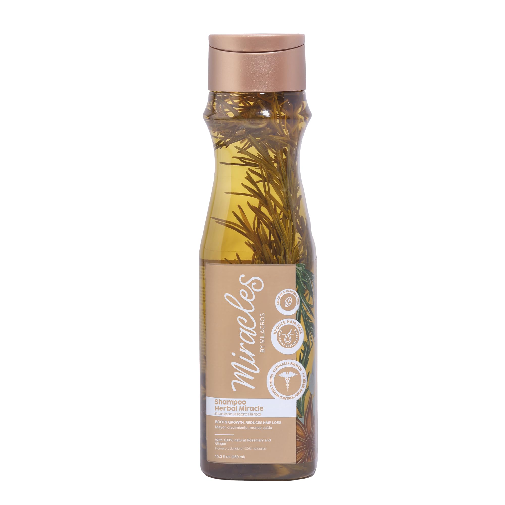 Miracles By Milagros bottle front packaging shows branding and oil-control benefit