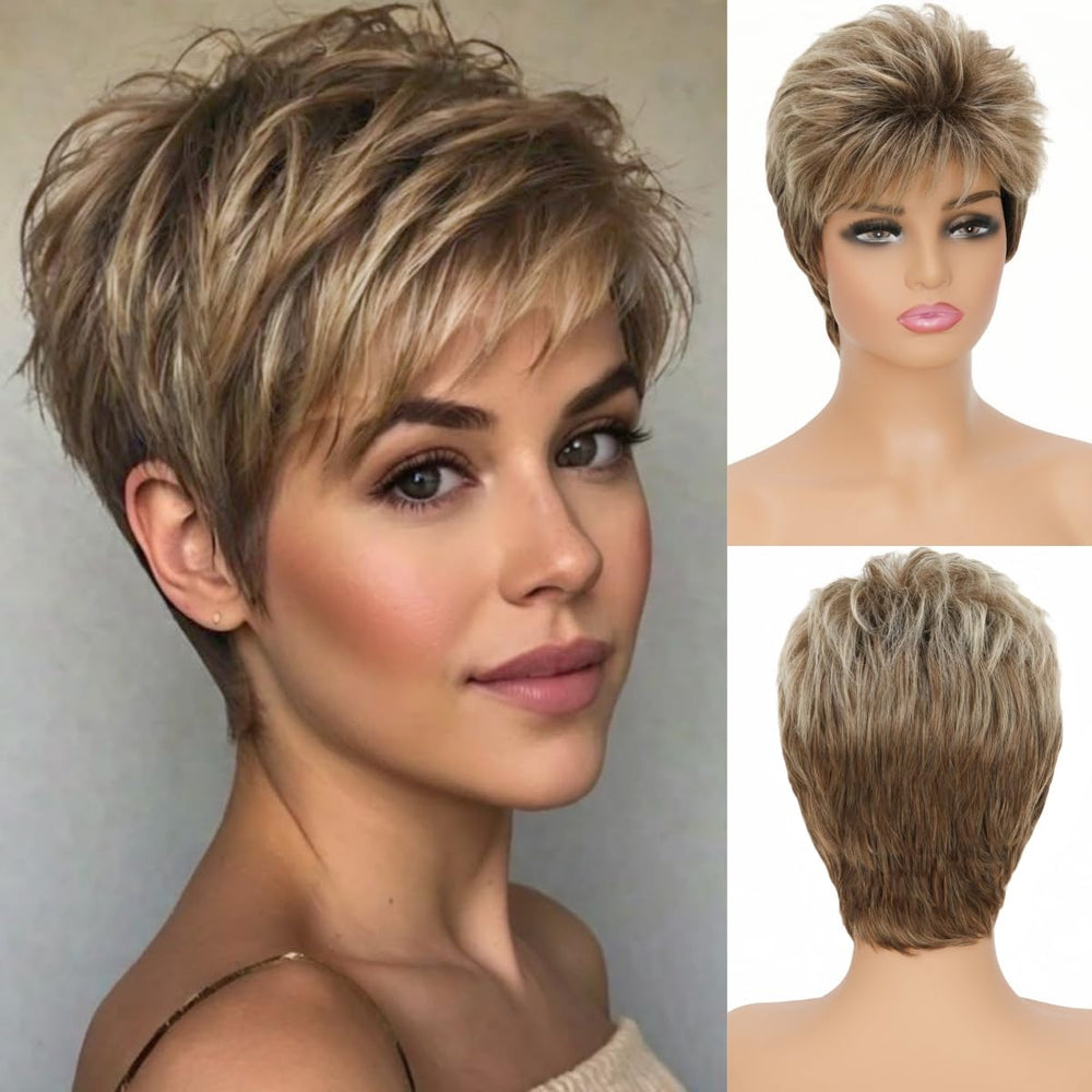 Miradin front view pixie wig showing realistic look and instant style boost