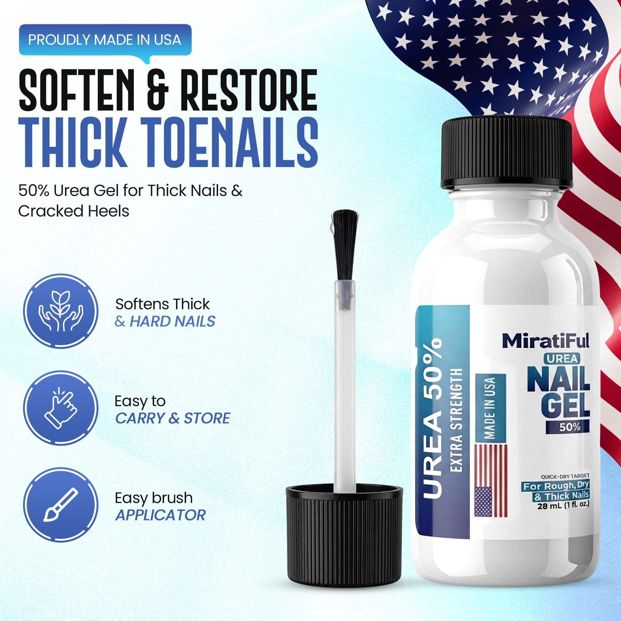 Miratiful in a foot-care kit lifestyle scene for convenient home treatment