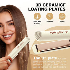 MiroPure in-hand styling straightening hair quickly for frizz-free, shiny finish