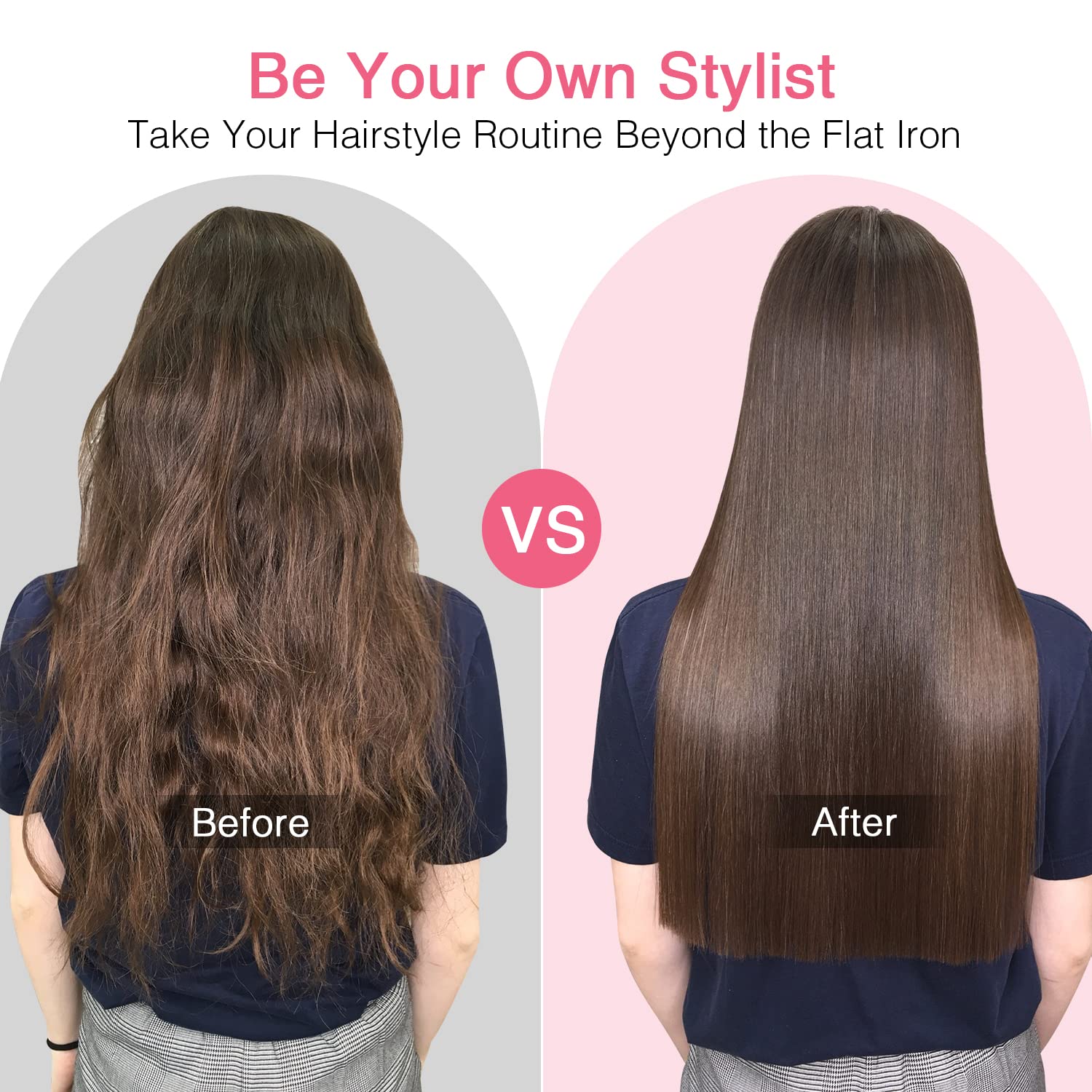 MiroPure styling thick hair in use to reduce frizz and speed styling