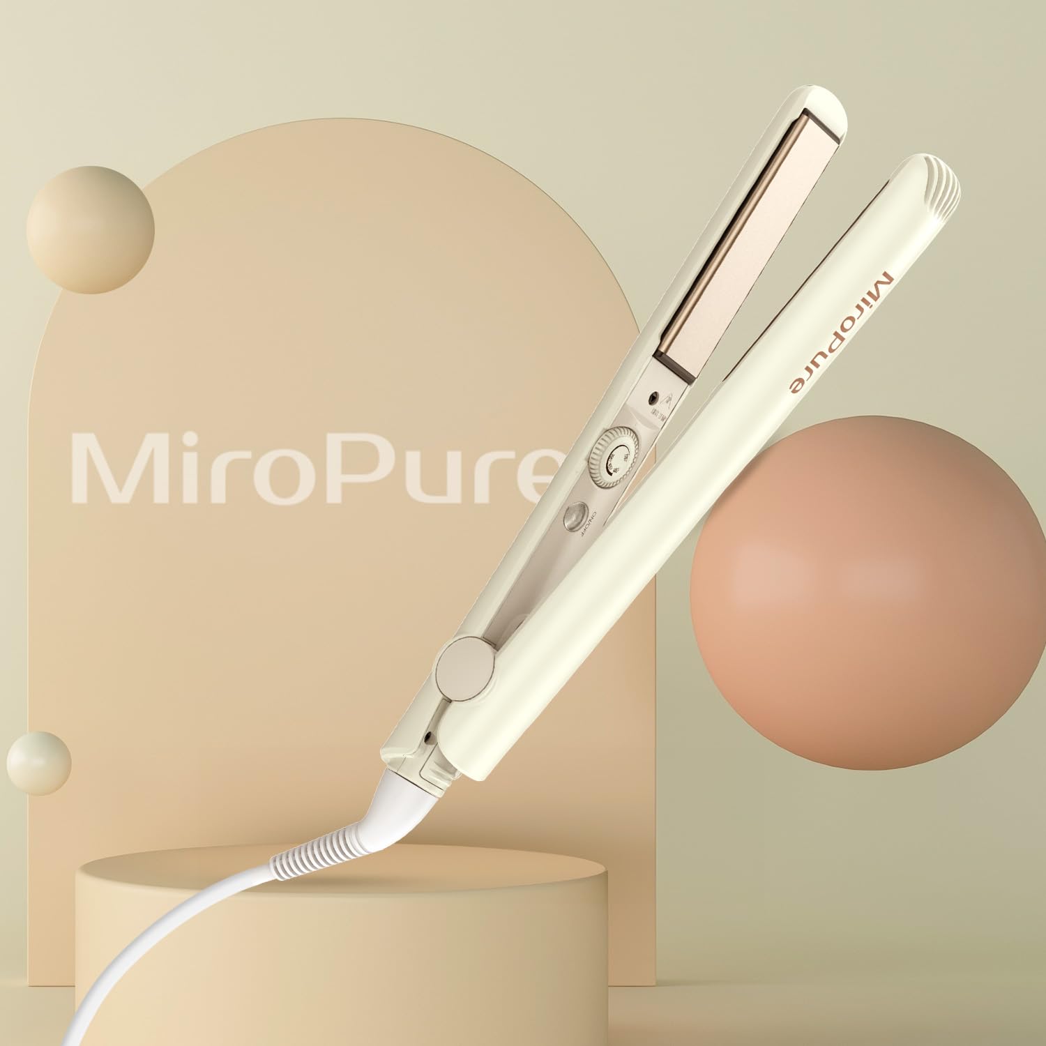 MiroPure size comparison next to ruler for travel-friendly compactness and control