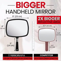 MIRRORVANA comfy rounded handle close-up for ergonomic grip benefit