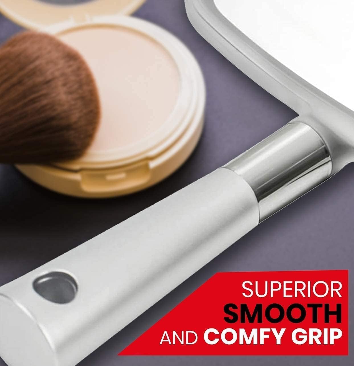 MIRRORVANA reflective surface detail showing crisp clarity for precise hair and makeup work