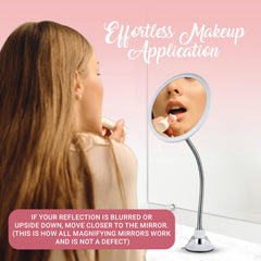 MIRRORVANA side profile on tabletop showing hands-free grooming convenience