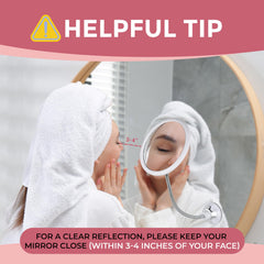 MIRRORVANA suction cup mounted on tile demonstrating secure wall attachment