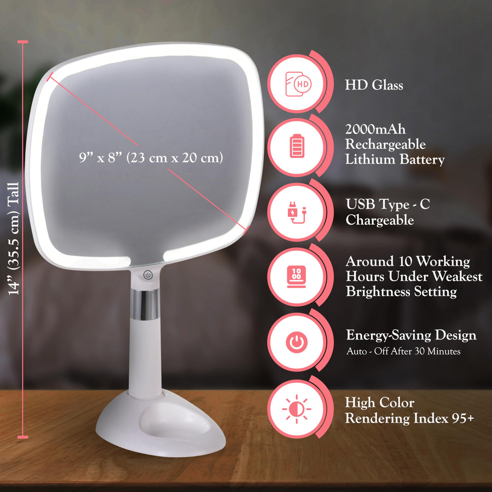 MIRRORVANA slim 0.39-inch profile close-up highlighting portable thinness and easy storage