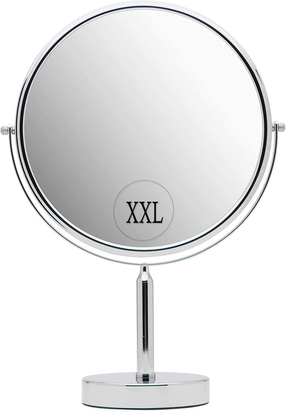 MIRRORVANA front view showing large 11-inch mirror and stable stand for clear makeup application