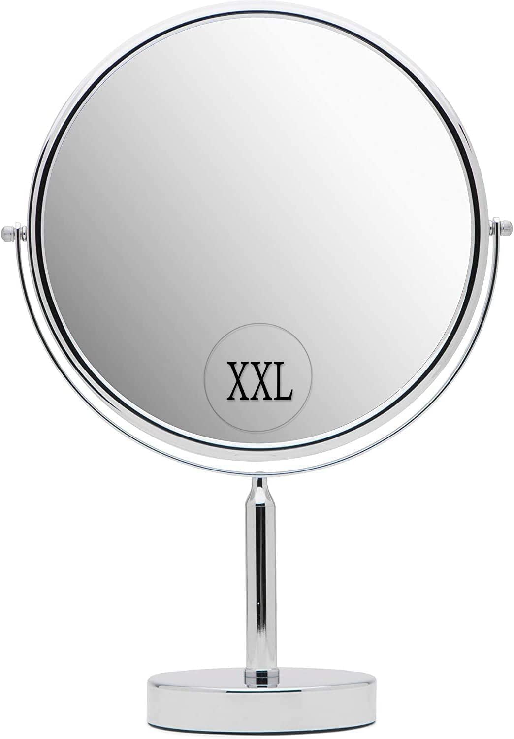 MIRRORVANA front view showing large 11-inch mirror and stable stand for clear makeup application