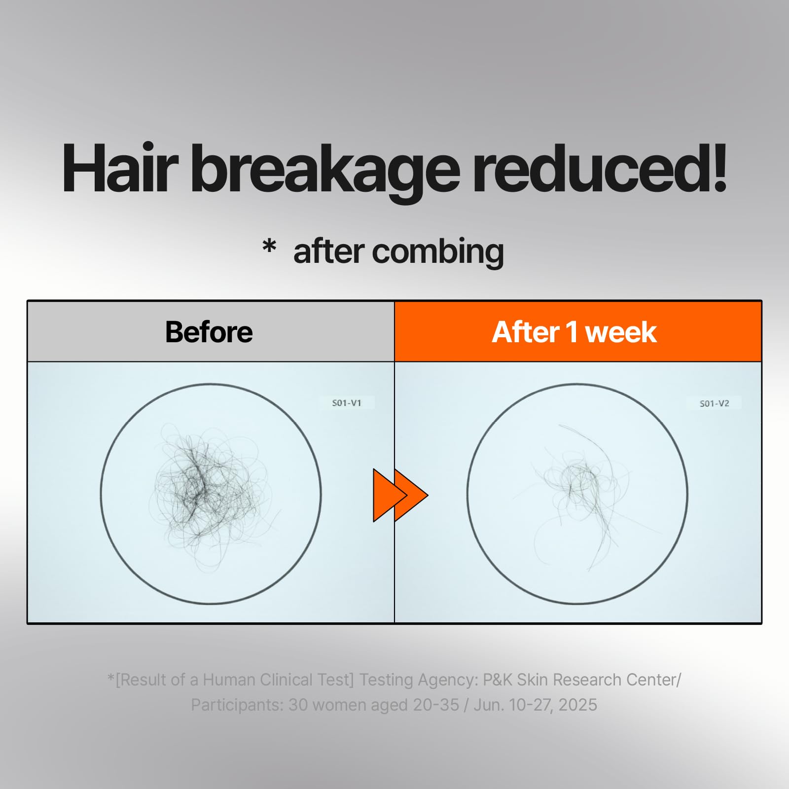Mise En Scene before and after ends smoothing comparison showing reduced frizz