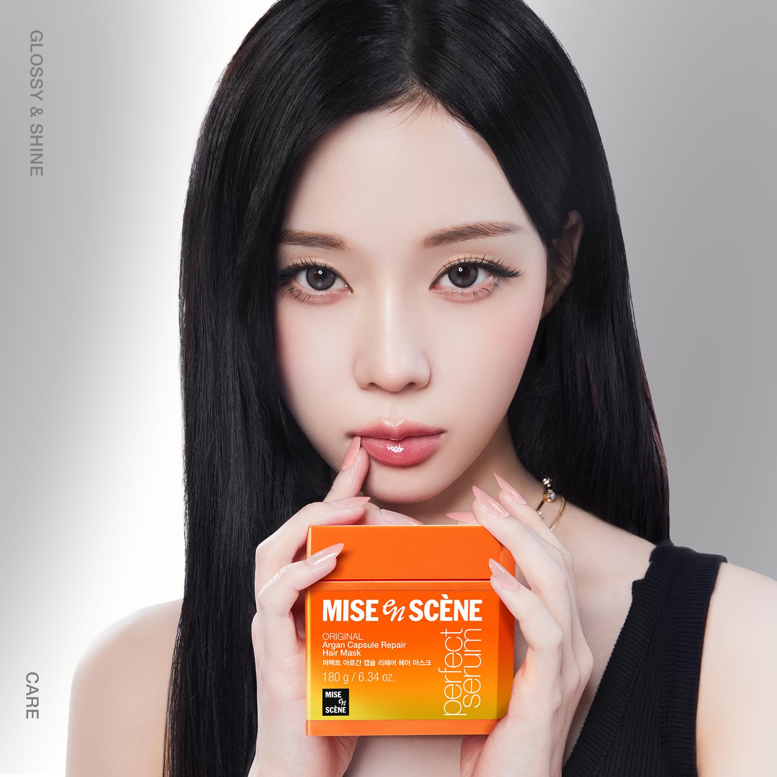 Mise En Scene open jar revealing argan capsule texture for targeted repair
