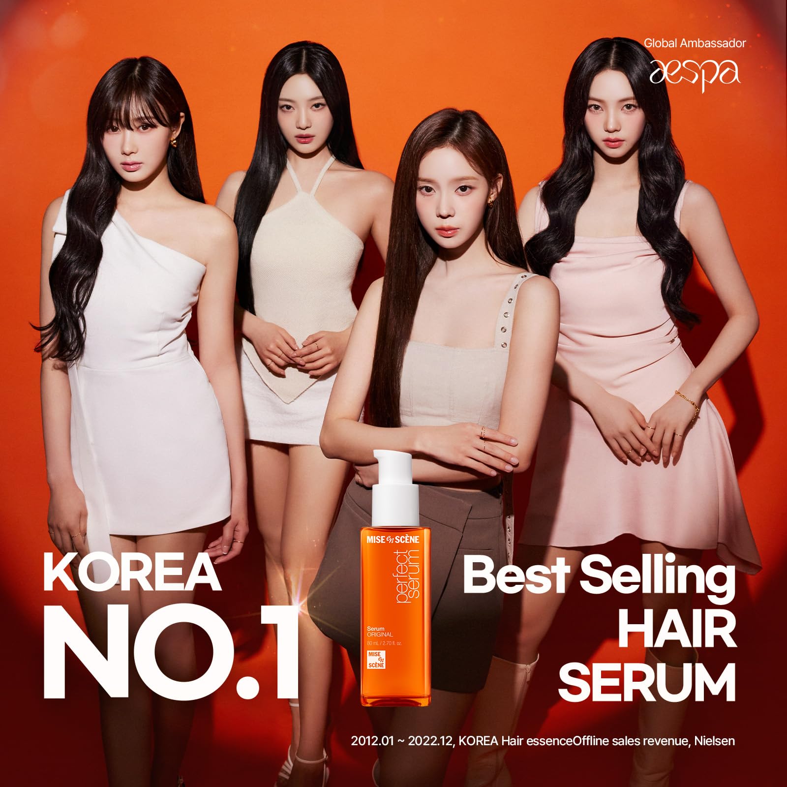 Mise En Scene serum pump and cap detail highlighting easy dispensing