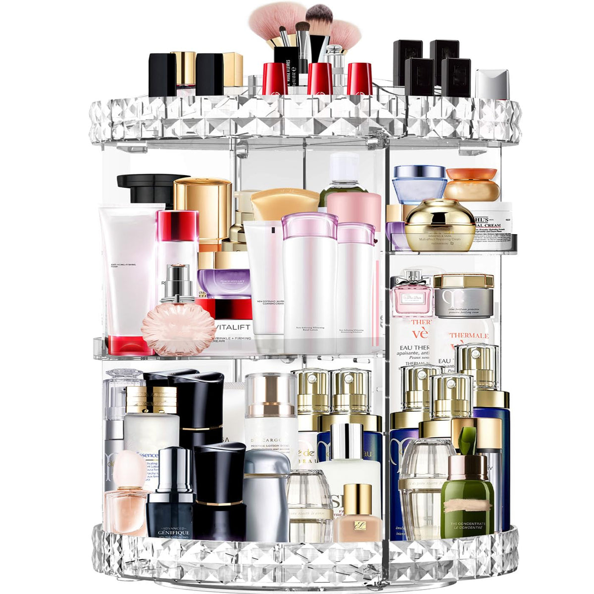 MISERWE front view showing clear rotating organizer and easy access