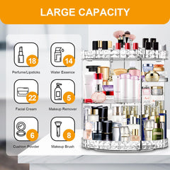 MISERWE side profile loaded with cosmetics demonstrating capacity