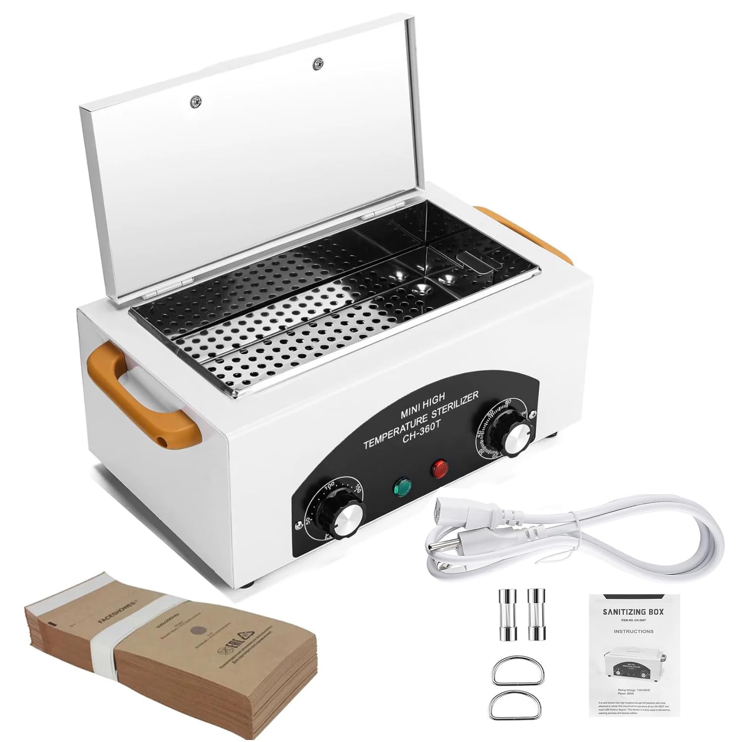 Misforu front view of cleaning box showing controls and stainless steel finish for durable sanitizing