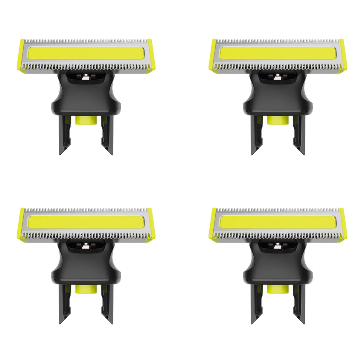 MISHAVE front packaging of 4 replacement heads showing value and compatibility benefit