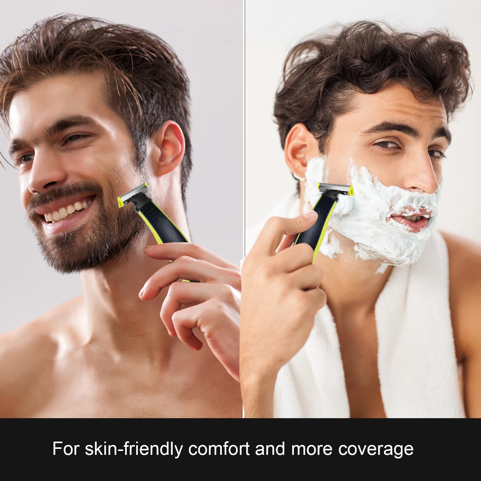 MISHAVE replacement head shaving foam in use showing comfortable wet shave benefit