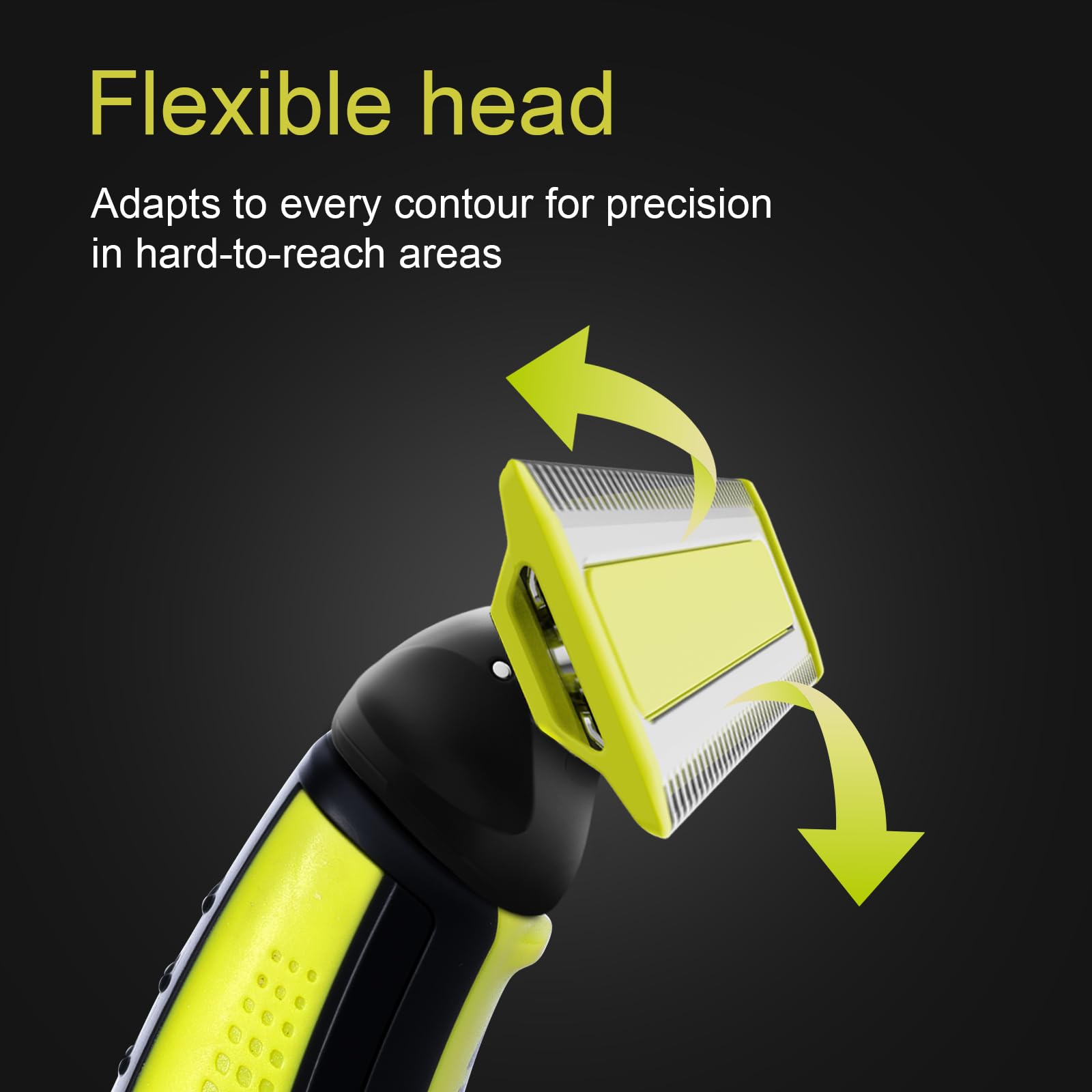 MISHAVE side profile of head attachment demonstrating secure snap-on fit benefit