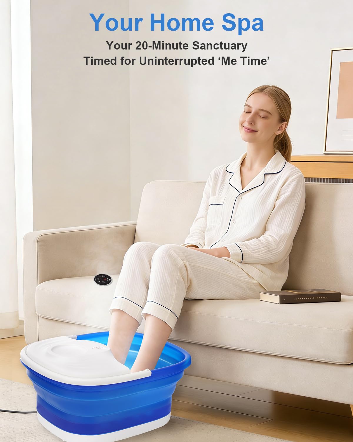 Misiki foot spa collapsed flat for compact storage saving space in small homes