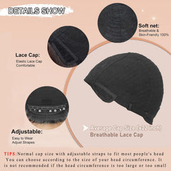 MISNEY interior cap details with combs and straps for secure comfortable fit