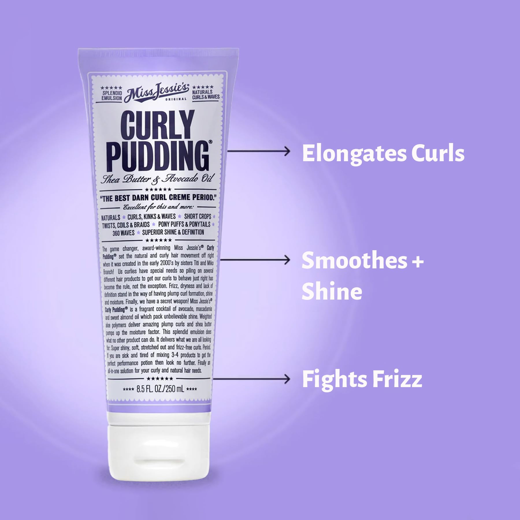 Miss Jessie's jar opened revealing creamy pudding texture and easy glide