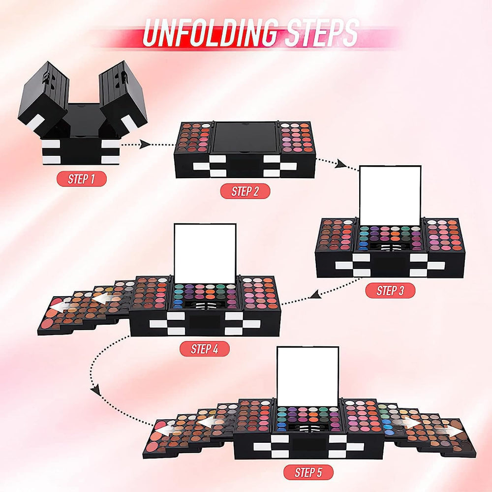 MISS ROSE M palette in hand showing size and portability benefit