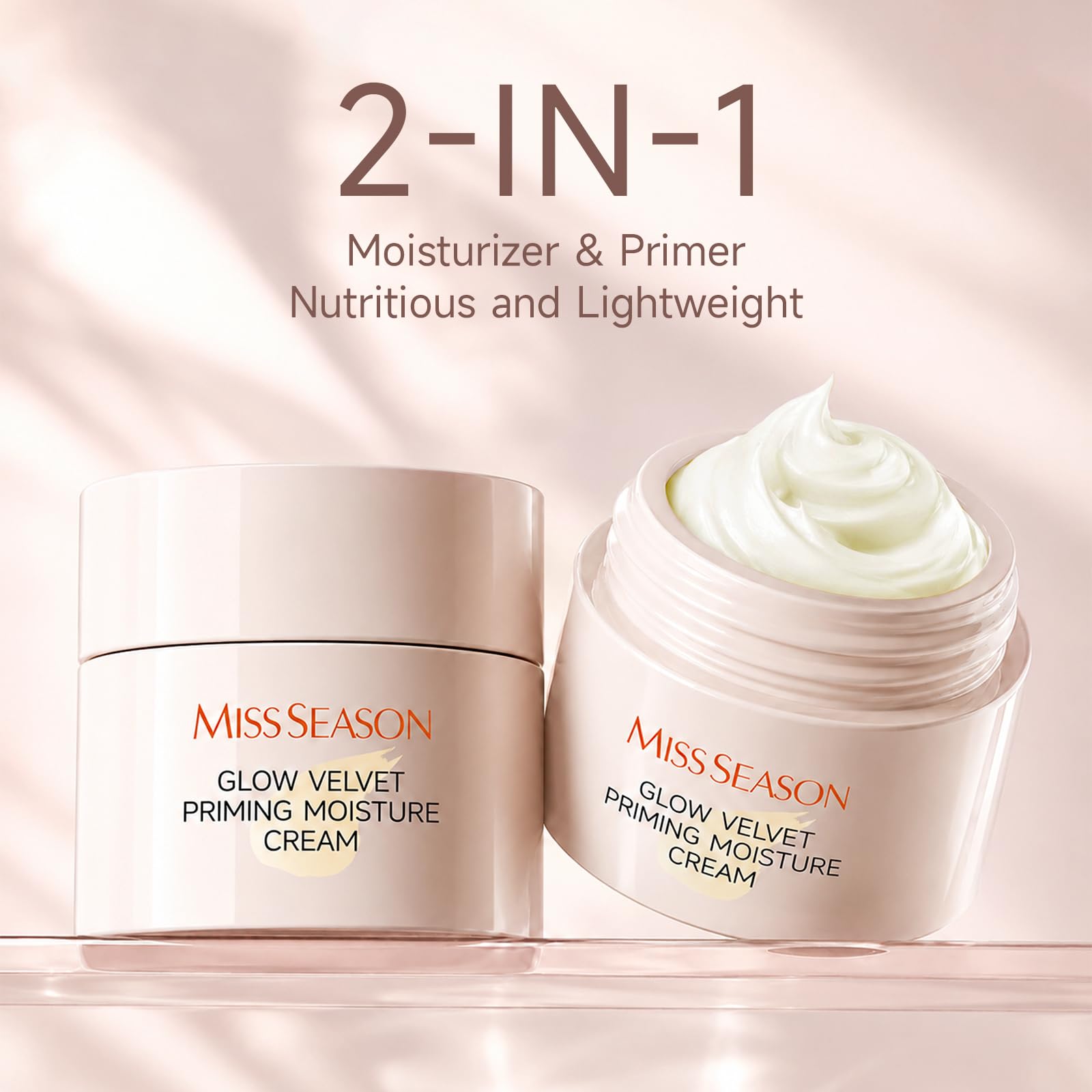 Miss Season mousse texture close-up illustrating weightless, fast-absorbing formula and smooth finish