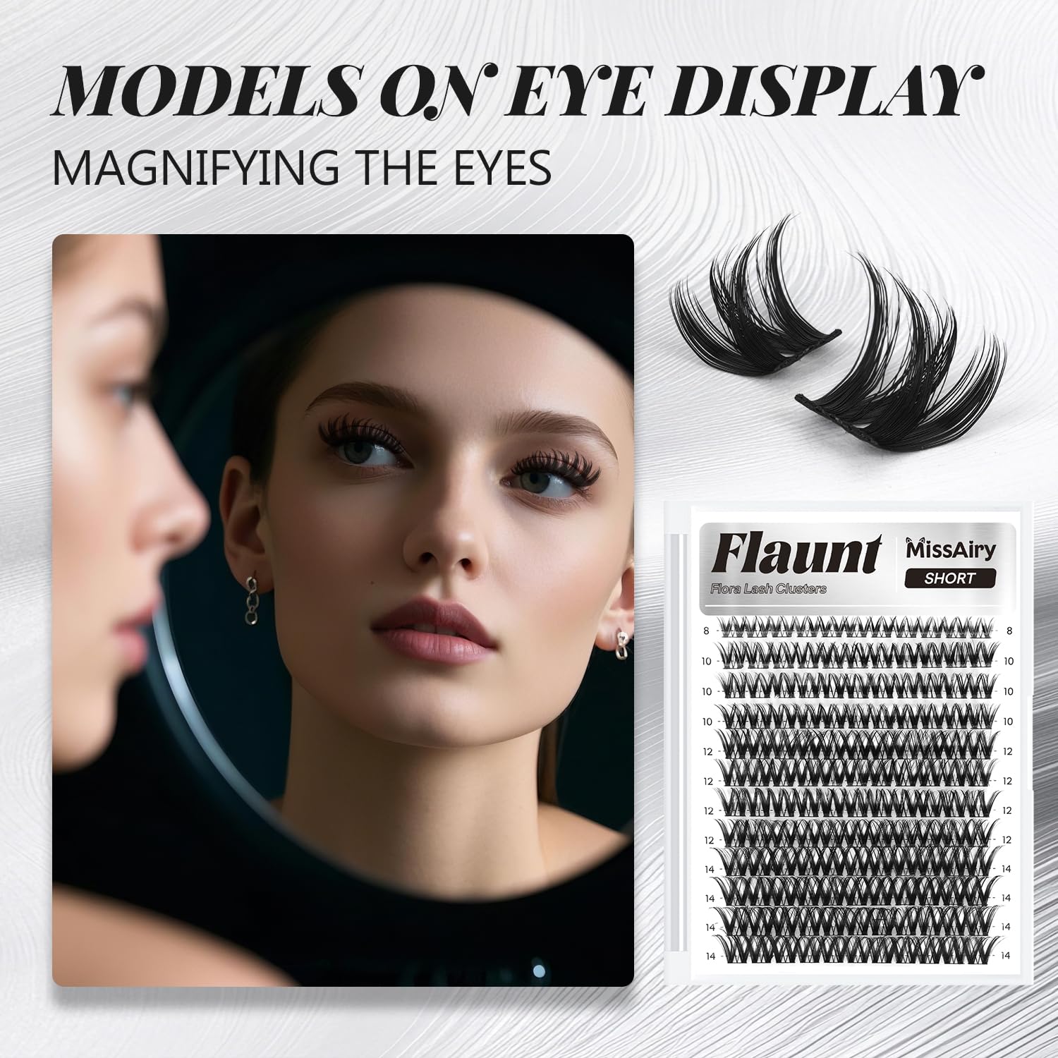 MissAiry detailed view of D-curl lash fibers showing feathery texture and natural finish