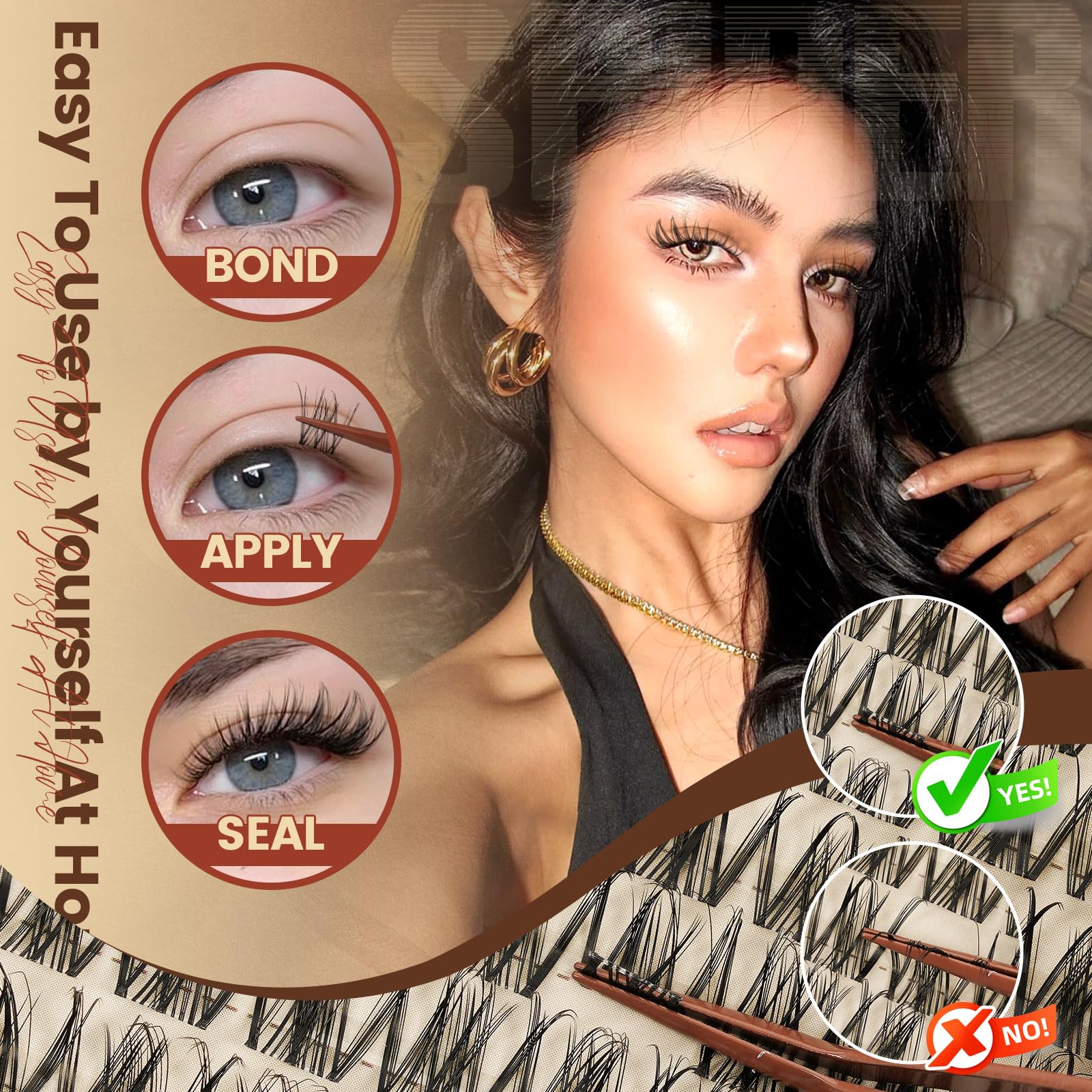 MissAiry arranged 8–16mm lengths for customizable lash mapping